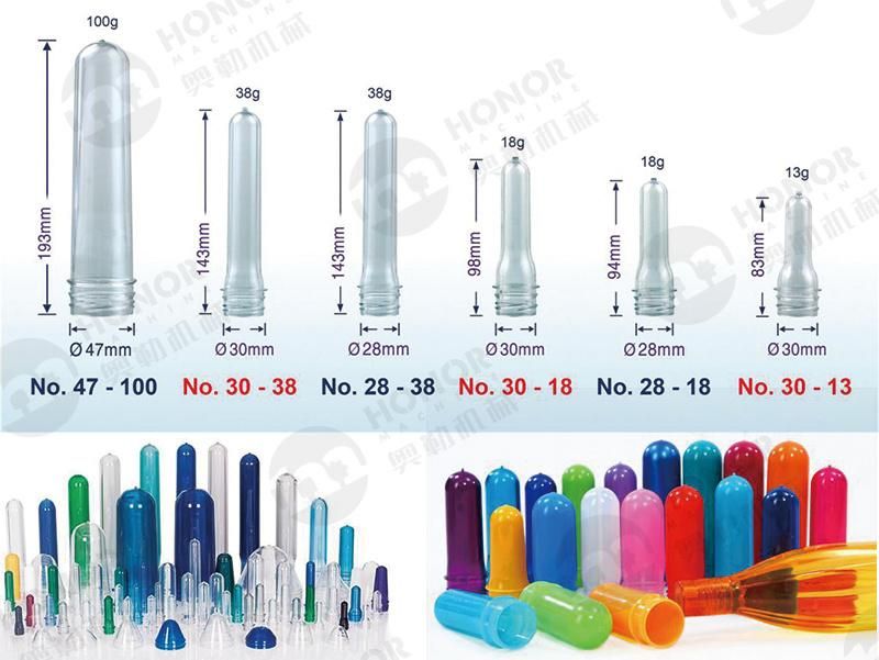 Different Sizes and Colours Bottle Preforms and Caps