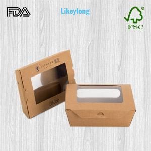 Custom Printed Disposable Kraft Paper Lunch Packaging Box