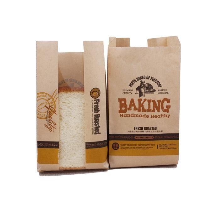 Bakery Bread Paper Bag with Tin Tie and Clear Window