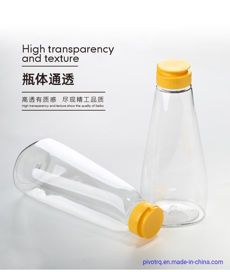 500ml Pet Plastic Squeeze Bottles for Packing Salad Sauce, Steak Sauce