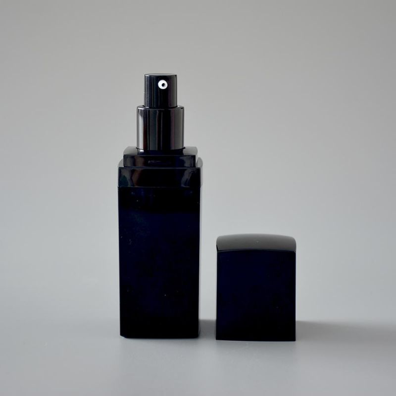 Wholesale Airless Bottle Square Shape Cream Bottle Black with Printing