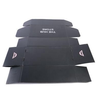 Custom Printed Logo Corrugated Black Postal Cosmetic Mailer Box Adhesive Tear Strips Shipping Box