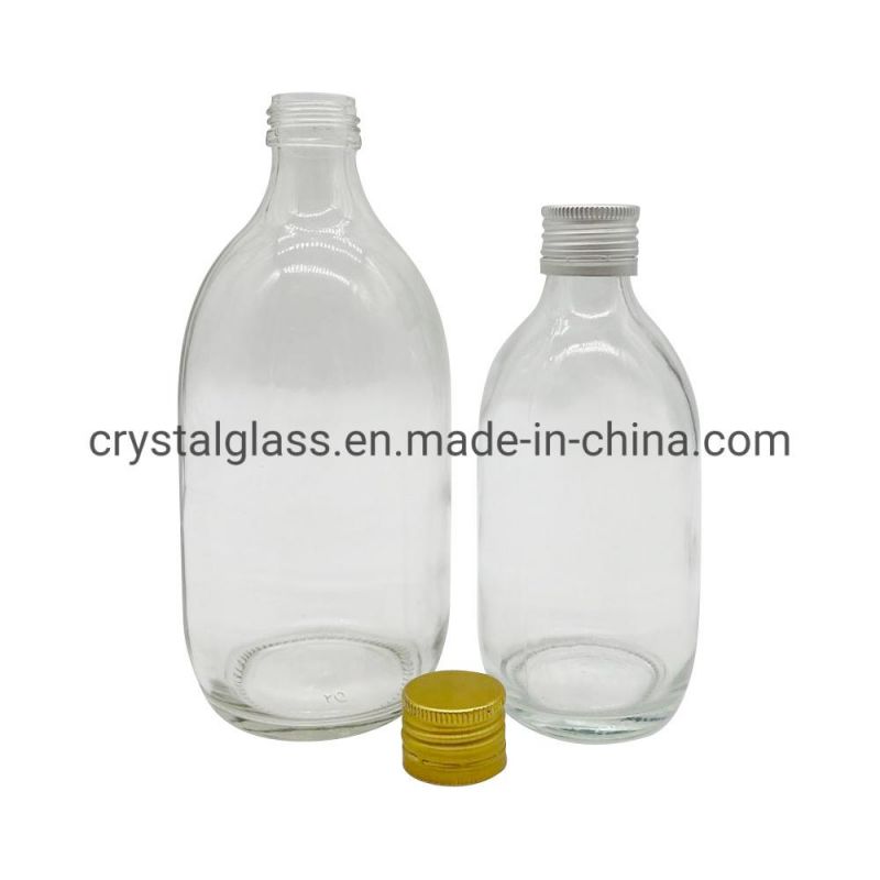 Custom Round Juice Glass Bottle 500ml Liquor Empty Glass Bottle for Juice