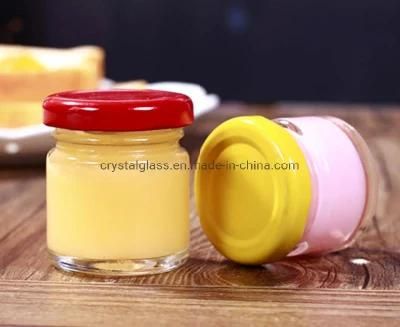 Small Size 25ml 35ml 1oz Glass Mini Honey Jar with Tinplate Lid for Jelly Jam Packing