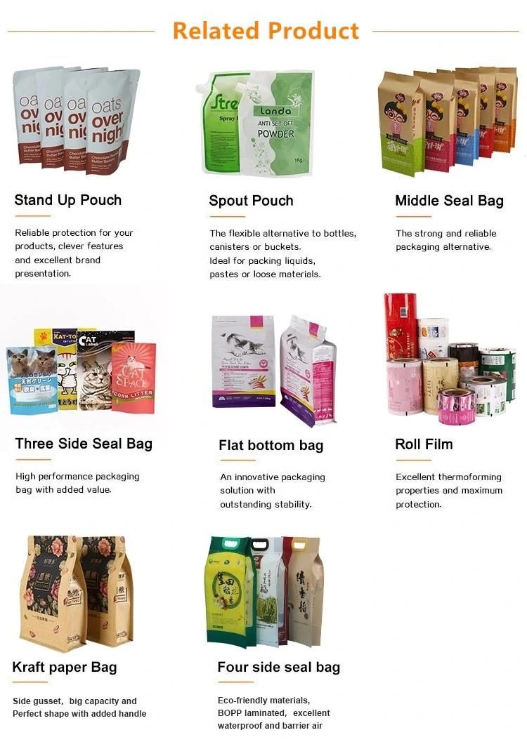 Color Printed Plastic Flat Bottom Pet Food Packaging Bag Dog Food Packaging Bag