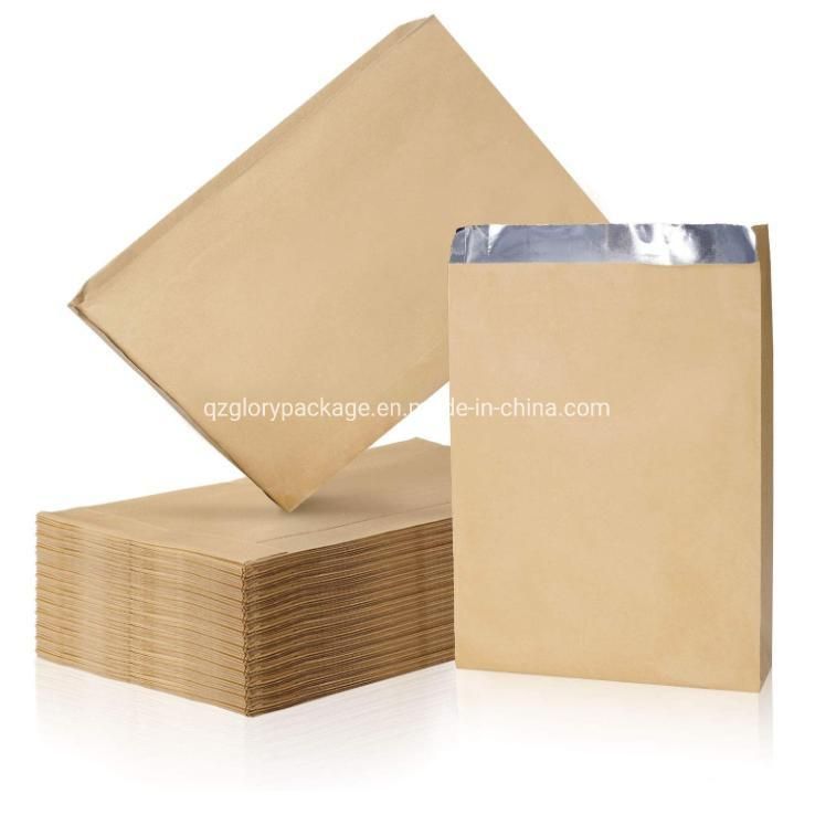 Custom Takeaway BBQ Fast Food Hot Dog Sandwich Burger Packaging Greaseproof Aluminium Foil Lined Chicken Kraft Paper Bag