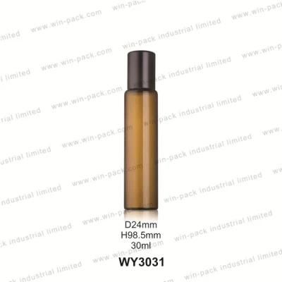 5ml 8ml 10ml 20ml 30ml Amber Tube Glass Essential Oil Roller Bottle with Plastic Black Cap