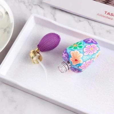 Colorful 15ml Polymer Clay Empty Glass Atomizer Vials Refillable Thick Glass Essential Oil Bottle