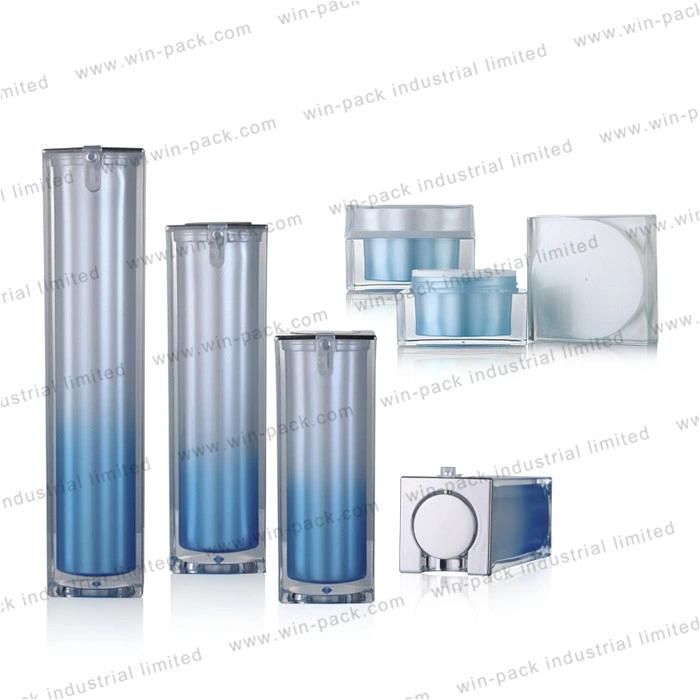 China Supply Empty Gradient Blue Acrylic Lotion Bottle 15ml 30ml 50ml 100ml Cosmetic Use