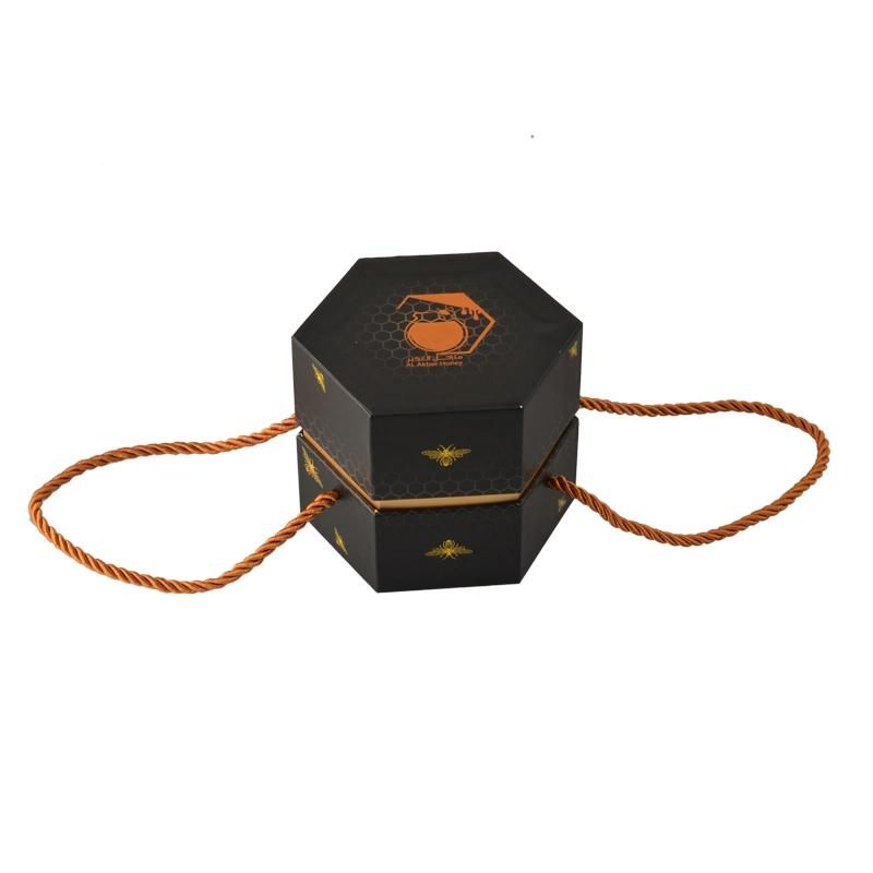 Luxury Custom Logo Packaging Cardboard Hexagon Honey Gift Box