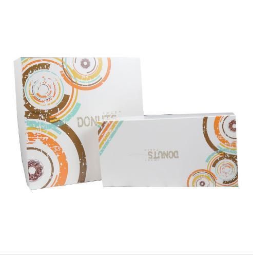 Wholesale Customized Color Printing Thickened 1/2/3/4/9 Single Donut Packaging Box Carton Disposable Blank Pastry Baking Packing