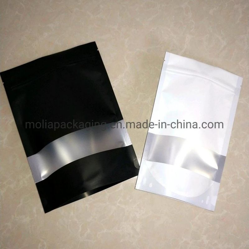 White Color with Window Stand up Smell Proof Mylar Bag