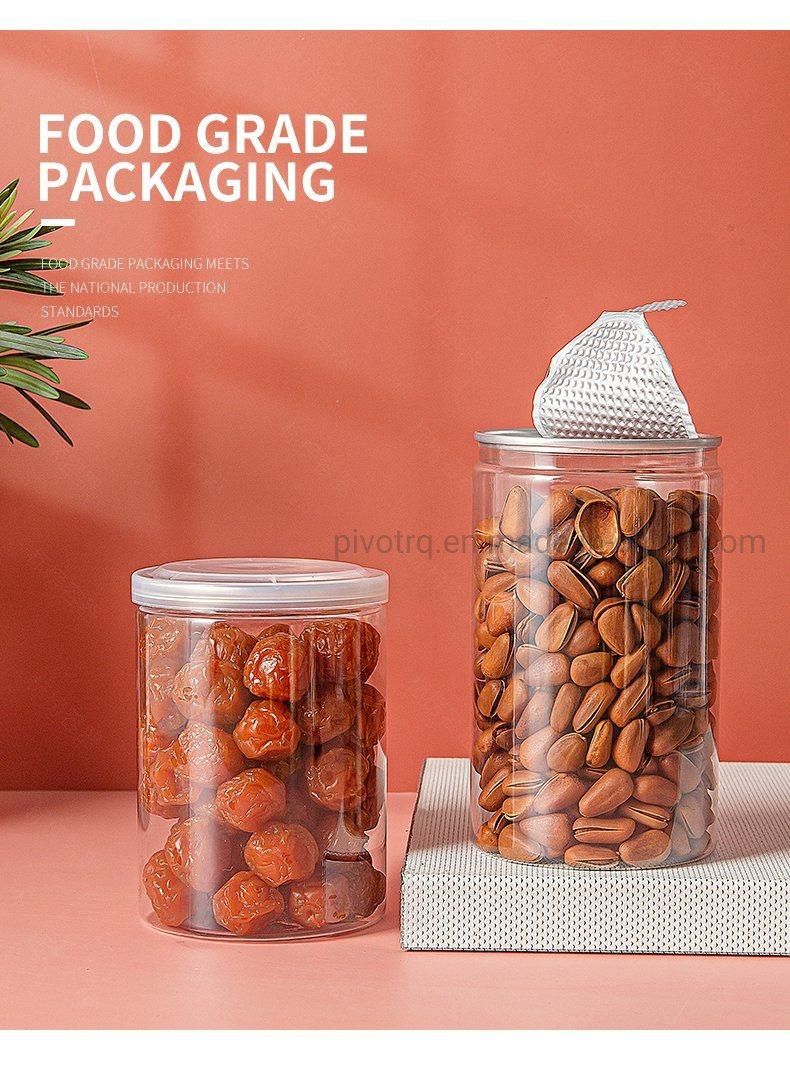 550ml Food Grade Pet Easy Open Bottle with Soft Peel Lid for Cookie Chocolate Candy Packing