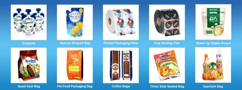 Dq Pack Custom Logo Mylar Bag Snack Packaged Bag Food Grade Four Sides Sealing Packaging Bag for Biscuit Packaging