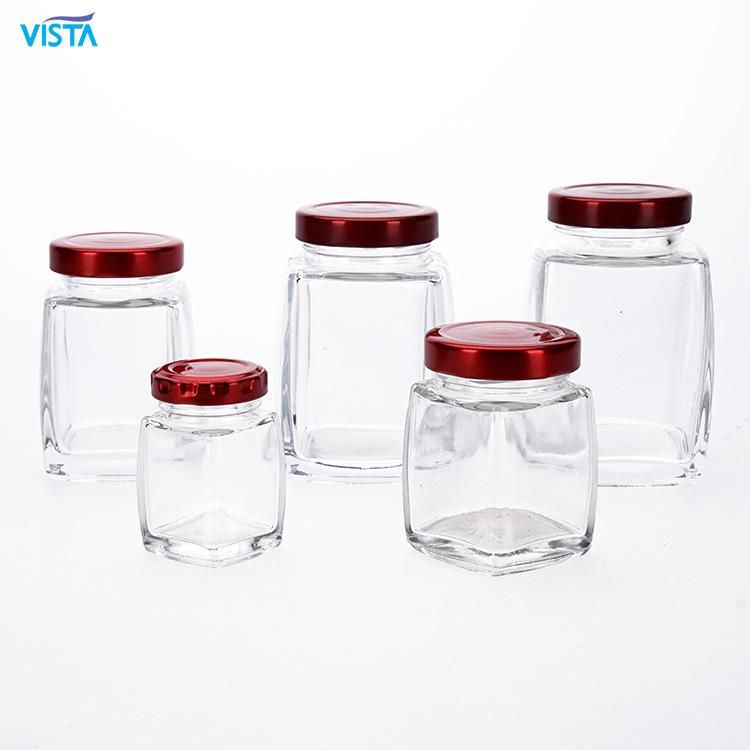 Vista Empty Square Glass Jar Frascos De Vidrio Glass Jar Square Glass Jars for Food Honey