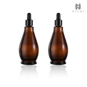 100ml Glass Essential Oil Bottle Amber Dropper Serum Bottle for Skin Care Products