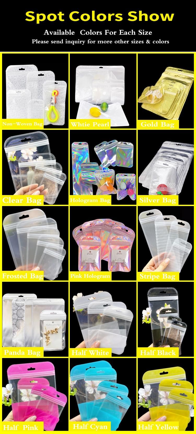 Hologram Plastic Bag Holographic Rainbow Plastic Ziplock Zipper Bag