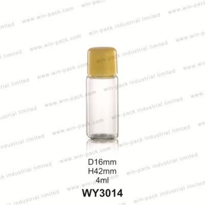 High Quality Glass Tube Bottles with Plastic Round Cap for Cosmetic Packaging Free Sample