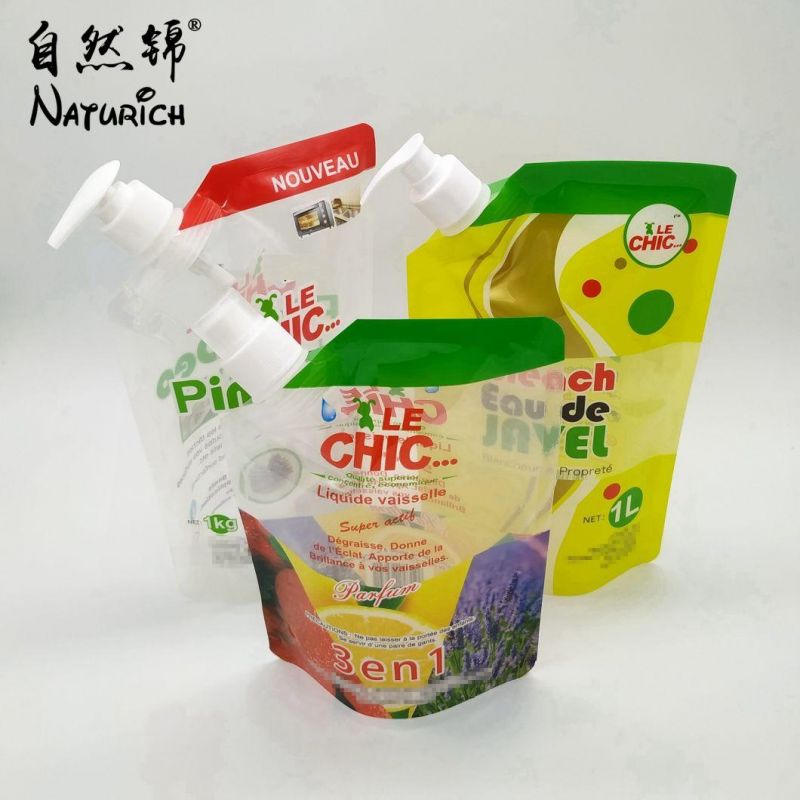 1L/5L Stand up Pouch Washing Powder Packaging Spout Bag