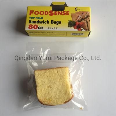 China Manufacuturer BPA Free Food Grade Fold up Flip Top Sandwich Bag, 150 Count