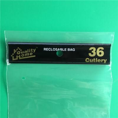 Transparent Custom Print LDPE Plastic Zipper Bag with Hang Hole