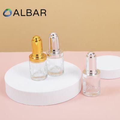 50ml Metal Pumps Cylinder Cosmetic Glass Bottles for Liquid and Fluid Skin Care