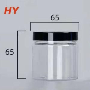 Food Grade 80ml 100ml 120ml 150ml 250ml Clear Pet Plastic Jar with Black Lid