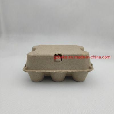 6 Holes Eco Friendly Egg Carton Biodegradable Pulp Egg Tray with Lid Recycled Egg Box