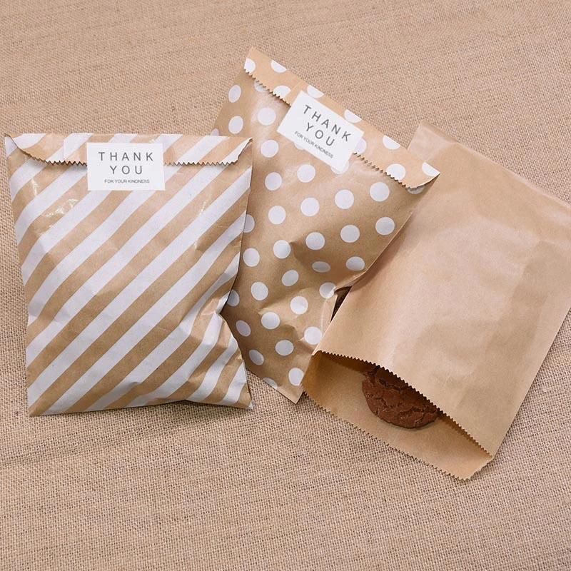 25PCS/Pack 18cm Gift Bags Paper Pouch Rose Gold Paper Food Safe Bags Birthday Wedding Party Favors Gift Bags Packing for Guests