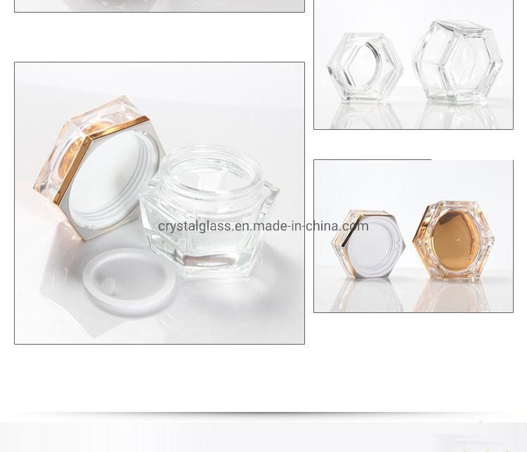 Hex Lotion Glass Bottle for Cosmetic Packing with Pump Head