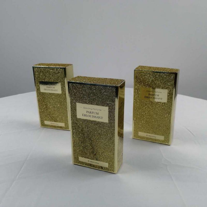 Luxury Good Quality Custom Gold Flitter Cosmetic Packaging Box for Skin Care