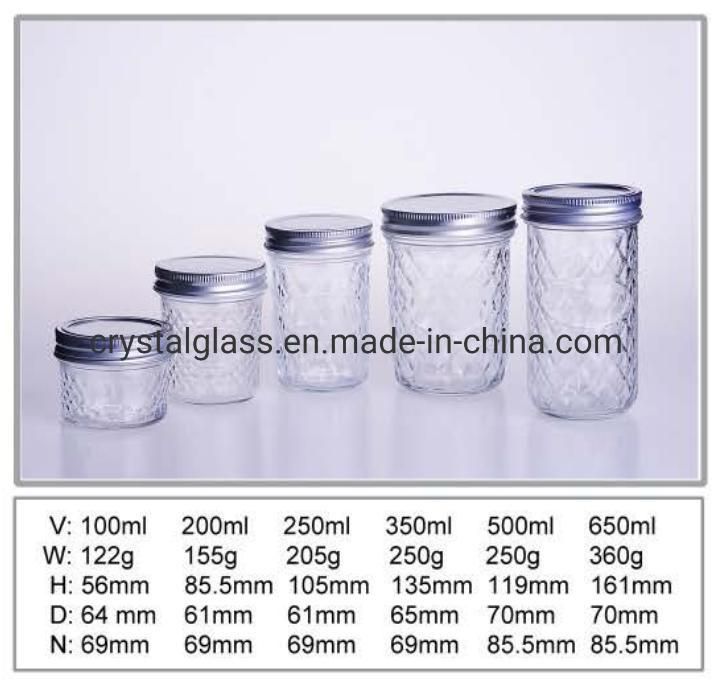 China Manufacturer Custom Empty Lid 8oz Food Storage Honey Glass Jar