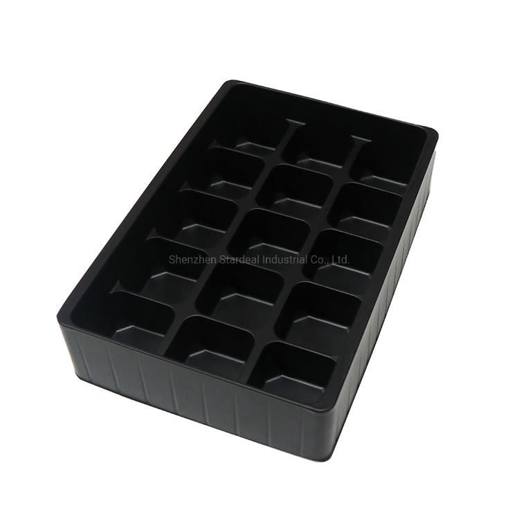 Customized Food Grade Black PS Plastic Blister Chocolate Tray