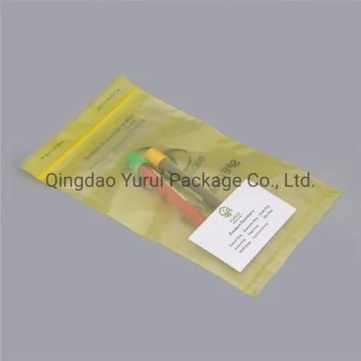 Custom Design 6&prime; &prime; X9&prime; &prime; Plastic Medical Transport Biohazard Specimen Bag