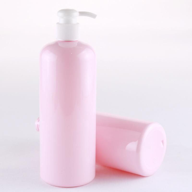 Custom Pink Shampoo Empty 300ml 500ml Large Lotion Bottle Plastic Pet Plastic Hair Product Bottles and Containers