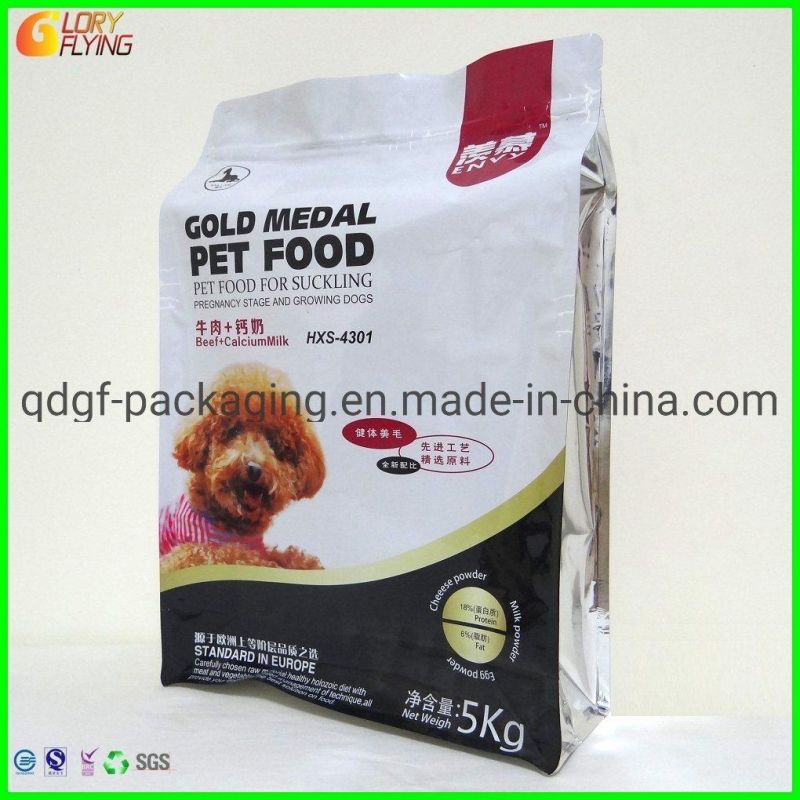 Color Packaging Plastic Pet Food Bag with Pet Litter Cat Food Plastic Bottom Sealing Pocket