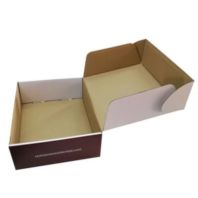 Custom Printed Flute E-Commerce Packaging Box Corrugated Cardboard Shipping Mailer White Tab Locking Literature Mailer Box