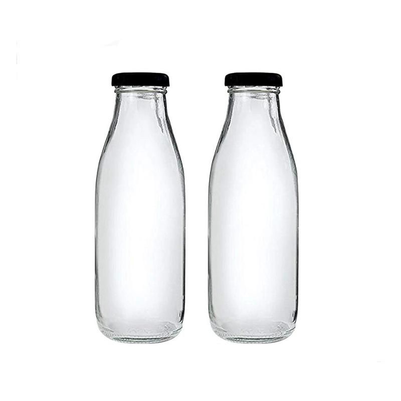 Wide Mouth 200ml 250ml 500ml 1000ml Transparent Empty Fresh Dariy Milk Glass Bottle