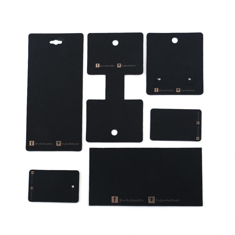 Black Card Paper Jewelry Display Card with Print Gold Foiling Logo