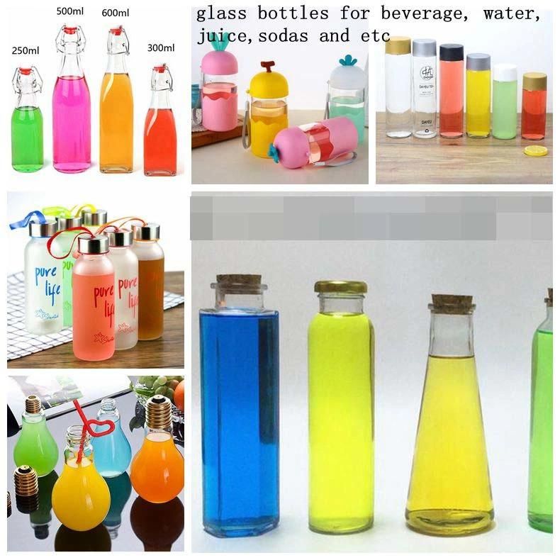 French Square Ice Tea Milk Beverage Glass Bottles 350ml