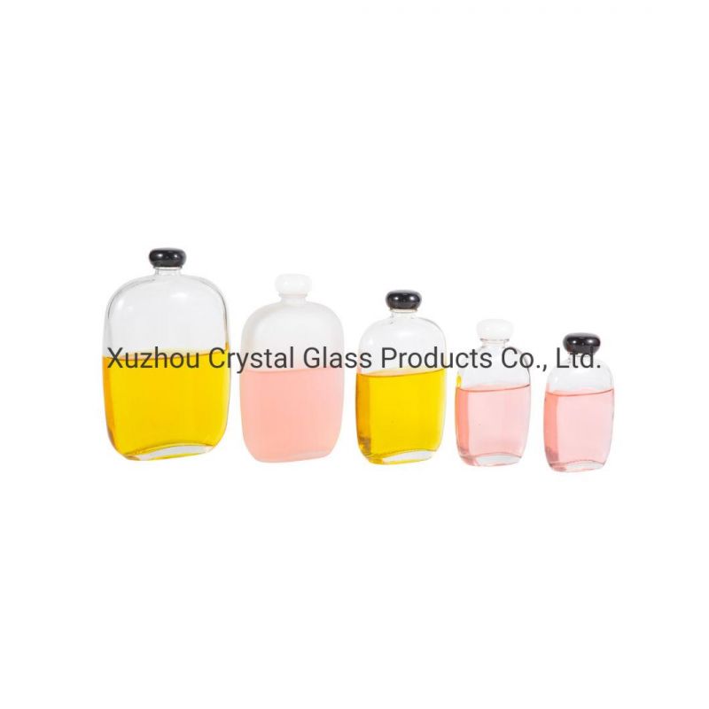 Wholesale 500ml Clear Beverage Juice Glass Bottle with Metal Lids