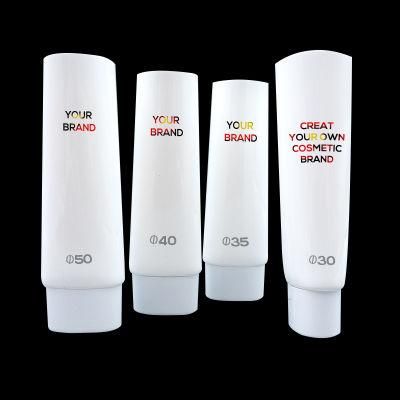 Eco-Friendly White Cosmetic Squeeze Tube Wrap Oval Hand Cream Tube Flip Top Lid Face Wash Tube