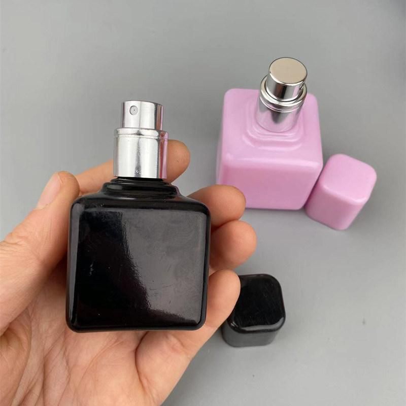 Square Perfume Bottle Pump Spraye 30ml Shiny Colorful Packing Bottle