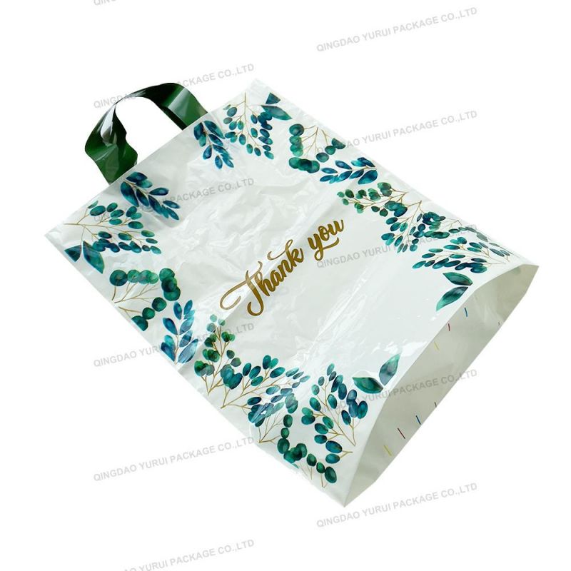 Custom Printed Thank You Logo Portable Resuable Plastic Shopping Bag