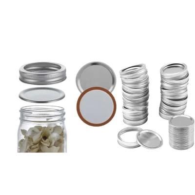 Wholesale Stock Silver Gold 86mm Wide Mouth 2 Piece Plate Band Tin Mason Canning Jar Lids