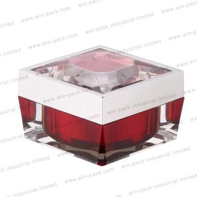 Winpack Factory Sale Transparent Square Cosmetic Acrylic Jar 15g 30g 50g