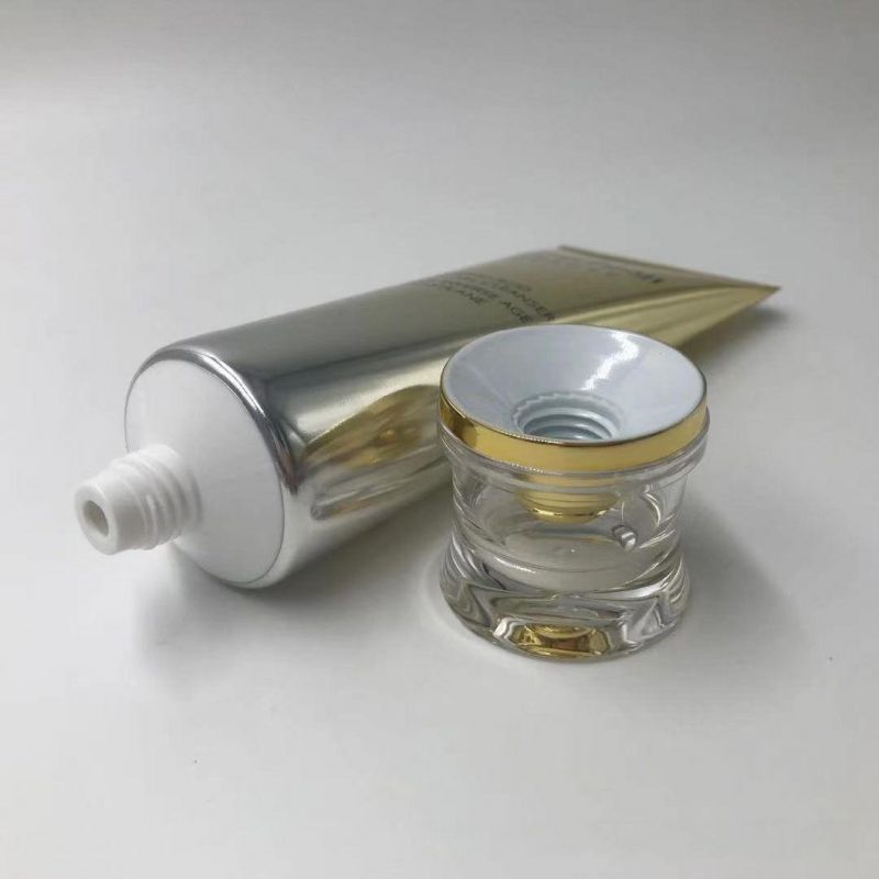 Customized Capacity Cosmetic Packaging Empty Abl Gold Laminated Tube with Lids