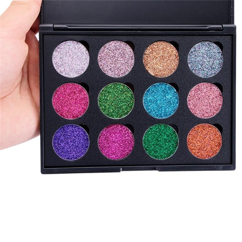 12 Colors Empty Magnetic High-Grade Make-up Palette DIY Eye Shadow Pigment Tray Holder Box Case Without Glitter Eyeshadow