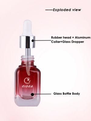 10ml 15ml 30ml Square Red Colored Glass Dropper Bottles