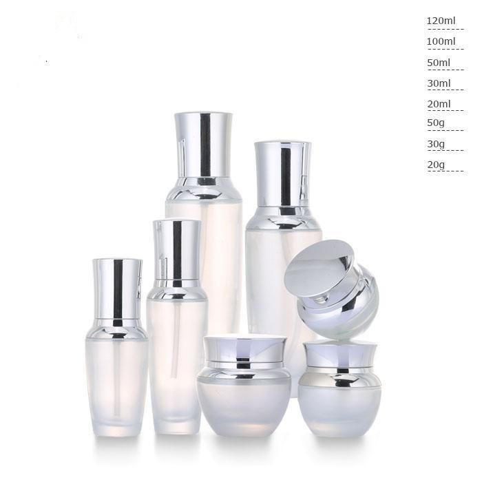 Wholesale Glass Cosmetic Bottle Purple Glass Cosmetic Bottle and Jar Skin Care Set Packaging Have Stock